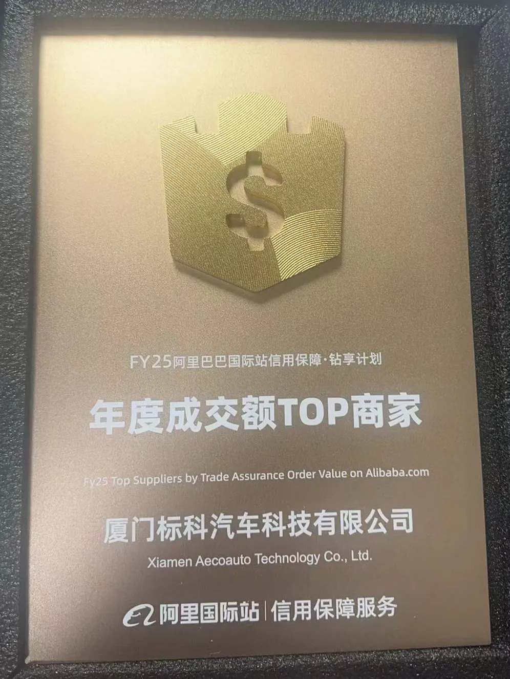 Tahniah kepada Xiamen Aecoauto Technology Co., Ltd. untuk menjadi pembekal tertinggi FY25 dengan nilai pesanan jaminan perdagangan di Alibaba.com