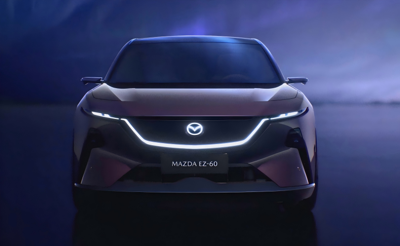 Imej rasmi Mazda Ez - 60. Reka bentuknya sangat futuristik. Ia akan membuat debut pertama pada 23 April.