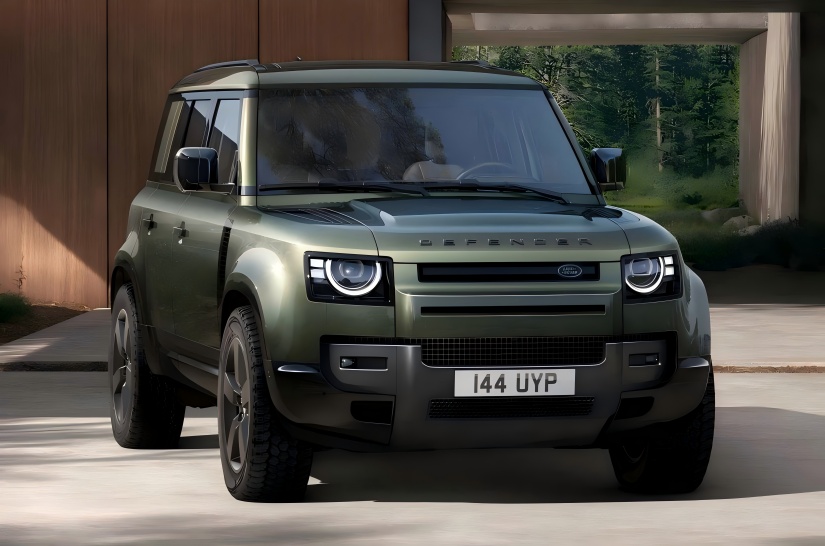 Pelarasan terperinci luar / dilengkapi dengan skrin kawalan pusat 13.1 inci. Imej rasmi pertahanan Land Rover yang baru dikeluarkan.